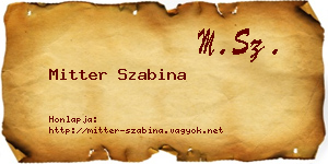 Mitter Szabina névjegykártya